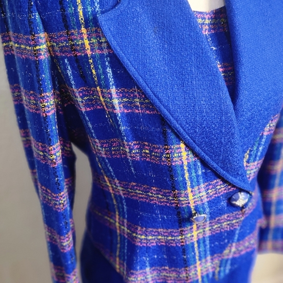 Vintage Sams- 100% Wool Cropped Blazer and Skirt Set - Picture 3 of 6